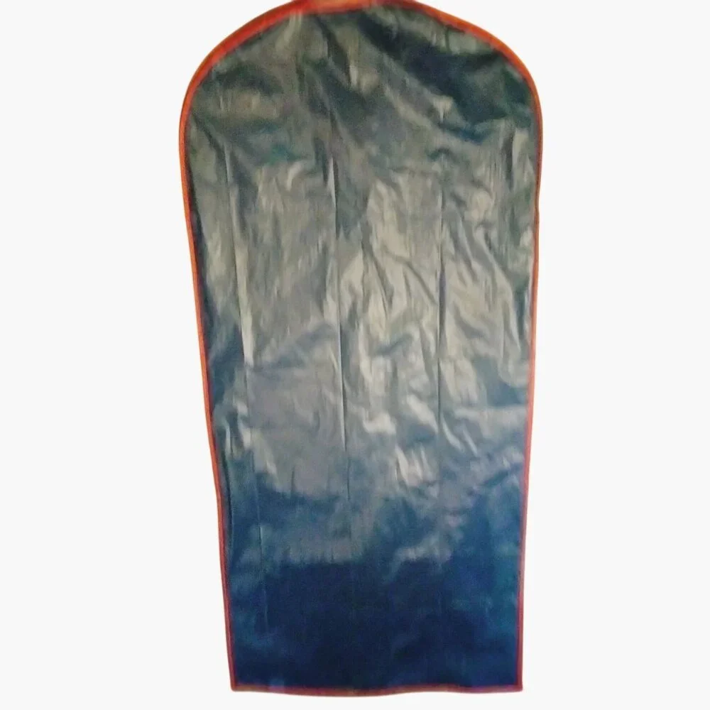 Garment Cover Bag Blue Vinyl Red Trim 52x24 Inches Storage Protector Suits Dress